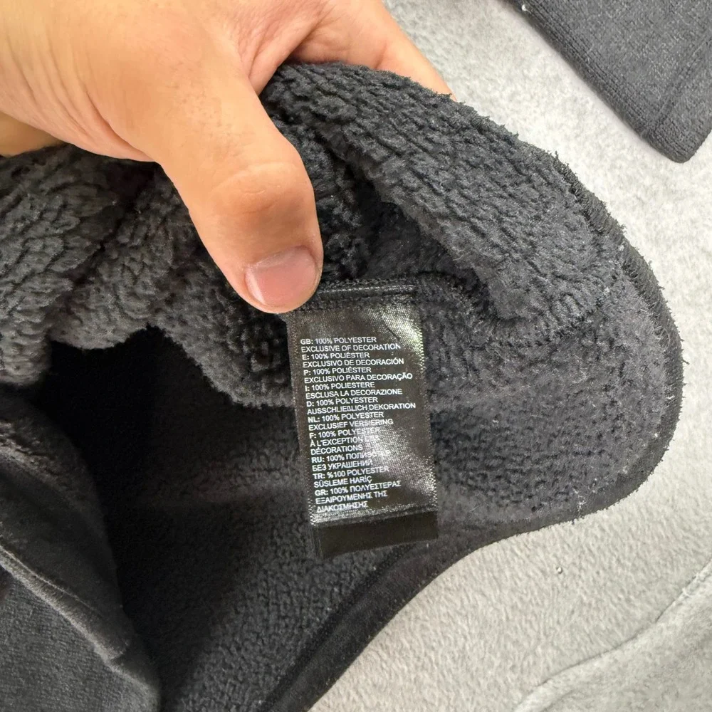 The North Face Quarter Zip Pullover Mens Large Black Sweater Knit Fleece Jacket